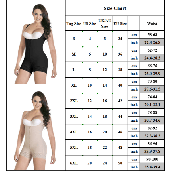 Plus Size Body Shaping Magekontroll Hoftebandasje Shapewear black 4XL