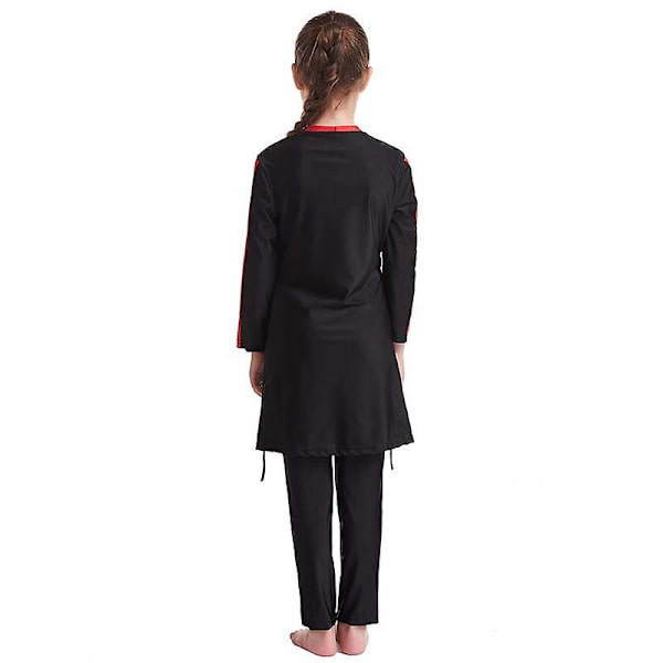 Muslimsk tjej simdräkt Barn Modest Beach Baddräkt Baddräkt Islamisk Burkini Red 11-12 Years