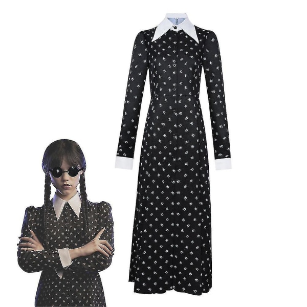 Onsdag Addams Costume Dress Halloween Cosplay Party Costume