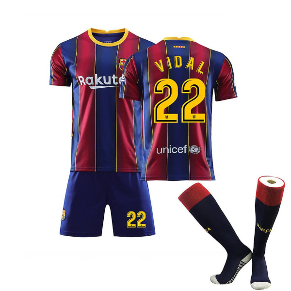 Vuxen Vidal #22 Hem Barcelona fotboll 2021 T-shirt t-shirt set XL(180-190CM)
