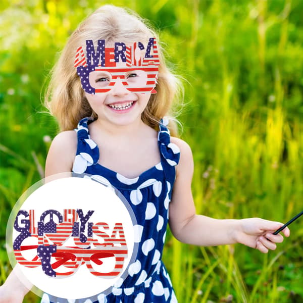 7 stk Independence Day Briller 4. juli Brillestel