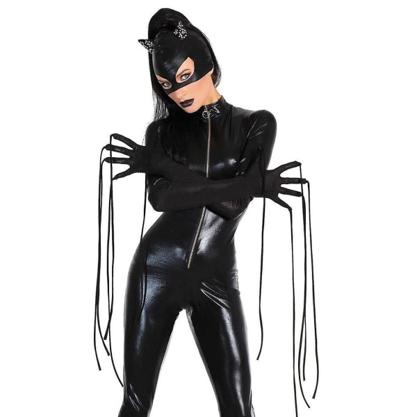 Batman Cosplay-kostyme for kvinner, Catsuit Bodysuit-sett M