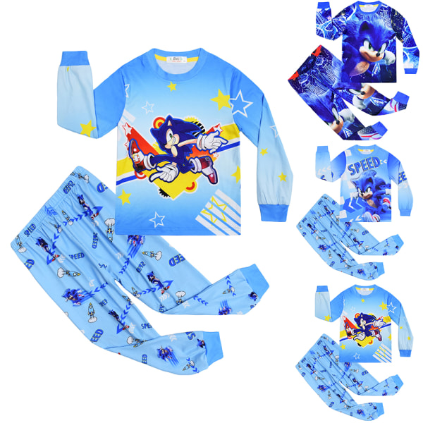 Kids Sonic 2 Pieces Set Pyjamas Långärmad nattkläder C C 120cm