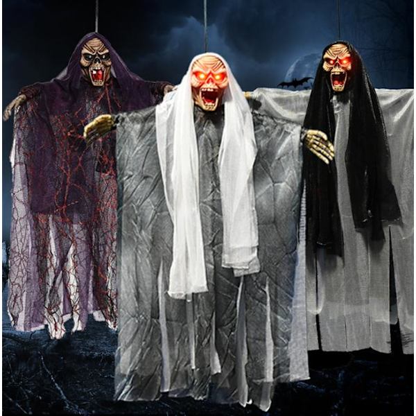 Halloween Scary Hanging Props Sound Ghost Party -kauhukoristeet black