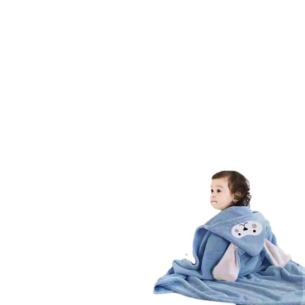 Fortykket badehåndklæde store børn absorberer vandkrukke, mørkeblå