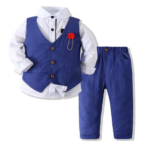 Pojkar värd klänning suit 2023 vårny blue 140cm (6-7 years old)