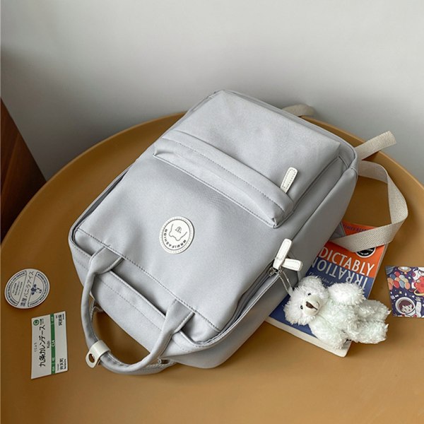 Flicka Skolryggsäck Mode Dam Nylon Skolväska Japansk stil Laptop Ryggsäck Cool kvinnlig bokväska Studentväskor White