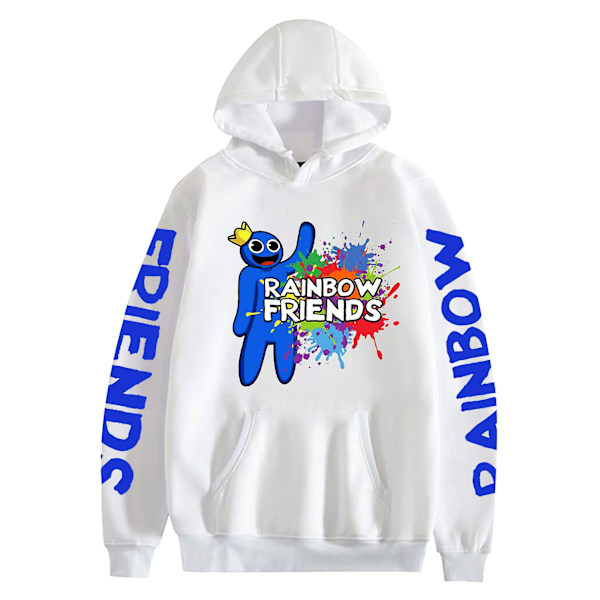 Roblox Rainbow Friends -huppari Pullover Rainbow Friends -huppari, jossa painatus Lämpimät vaatteet Valkoinen 5 M