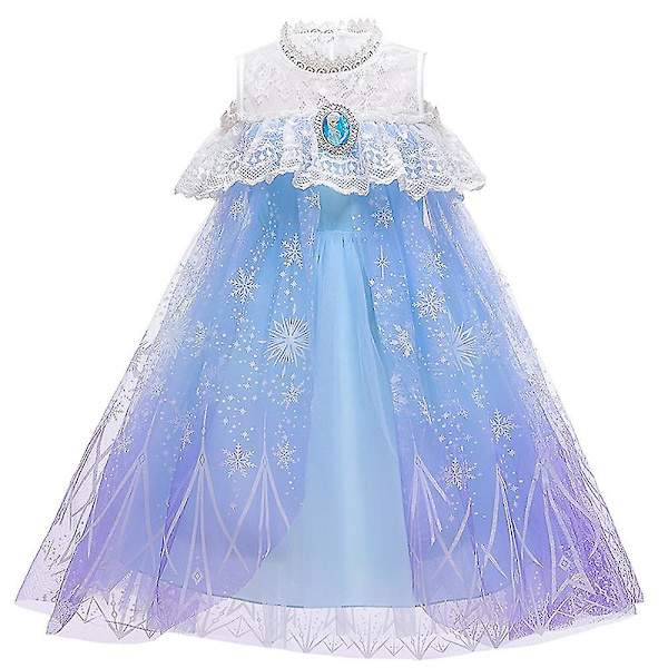 Frozen Elsa Fancy Dress Puku Tyttöjen Lasten Juhla Prinsessa Tutu Tylli Pitsimekko 5-6Years