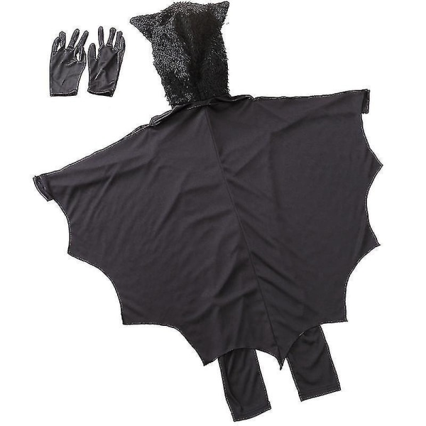Barnes svart flaggermus kostyme Halloween Cosplay sett