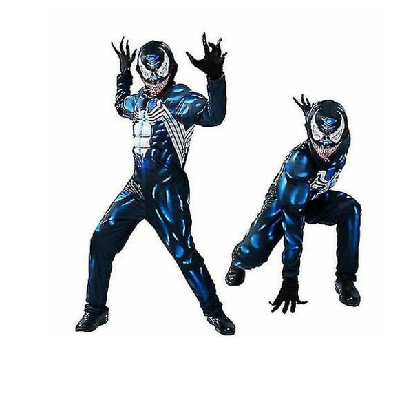 Halloween Venom Muscle Costume til Kid Boy Jumpsuit Cosplay Outfit-1 S