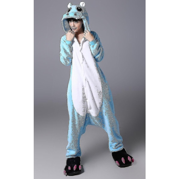 Halloween Unisex Onesie Kigurumi Fancy Dress Kostym Huvtröjor Pyjamas Sleep Wear-9-1 - Perfet Hipp Hippo S for 150-160cm