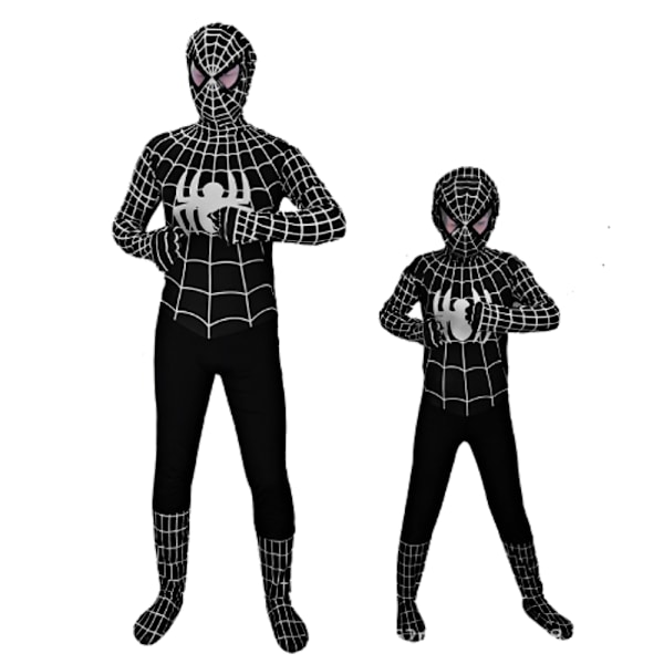 Kids Boys Venom Black Spider Jumpsuit for Halloween Cosplay svart black 100-100