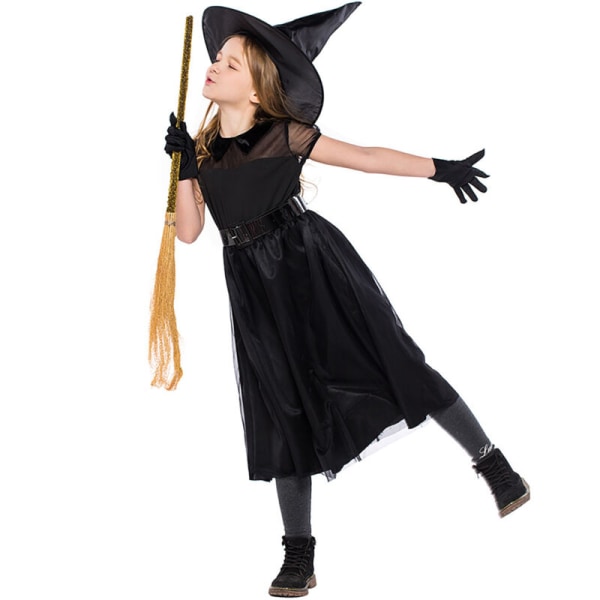 Kid Girls Witch Fancy mekko Halloween Party Cosplay-asu 6-7Years