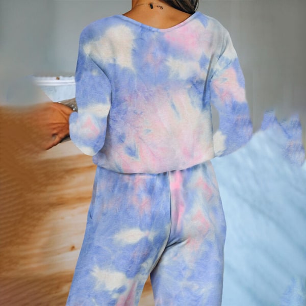 Naisten pyöreäkauluksiset yöasut ja housut Pyjama-setti Purple 2XL