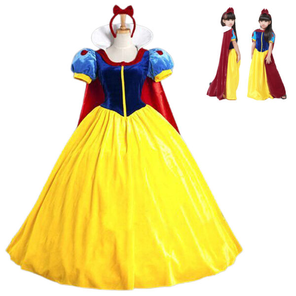 Snehvide Cos-kjole Halloween Prinsesse-kostume-kjole Rollespil XL