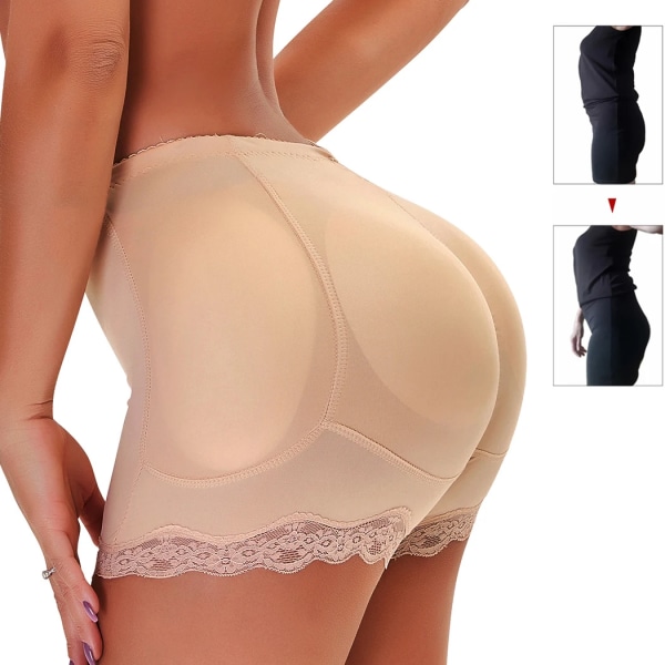 Polstret Butt Lifter Korrigerende Undertøj Butt Enhancer Body Shaper Modeling Strap Fake Hip Shapwear Undertøj Push Up Trusser Skin 0 Skin XXL