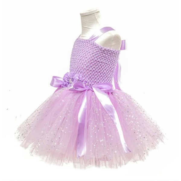 Fairy kostym för flickor klänning set födelsedag Halloween pink just dress 150cm