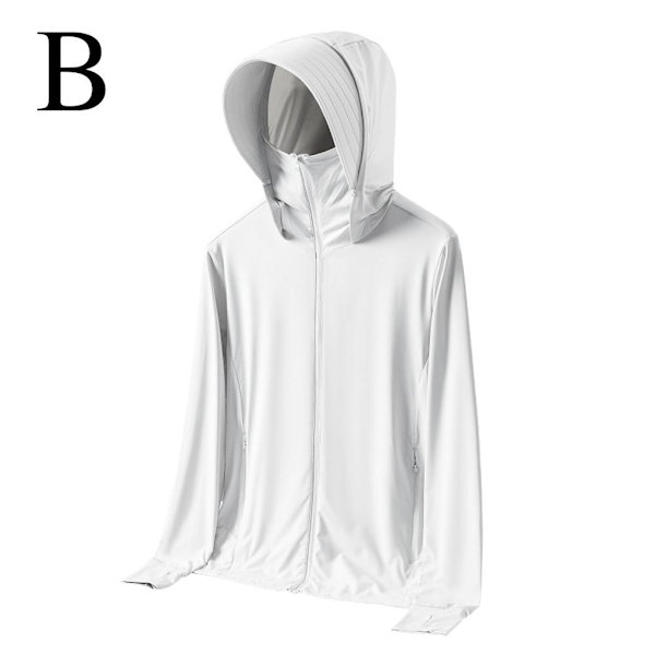 Kevyt aurinkosuojavaatteet Pitkähihainen jääsilkkihuppari Women - White 3XL
