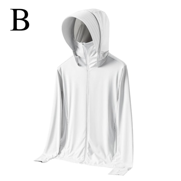 Kevyt aurinkosuojavaatteet Pitkähihainen jääsilkkihuppari Women - White 4XL