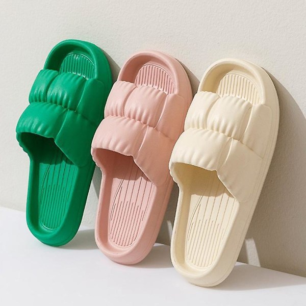 Summer Sliders For Dam Mjuk Tjocksula Eva Home Halkfria Tofflor Yellow 40 41