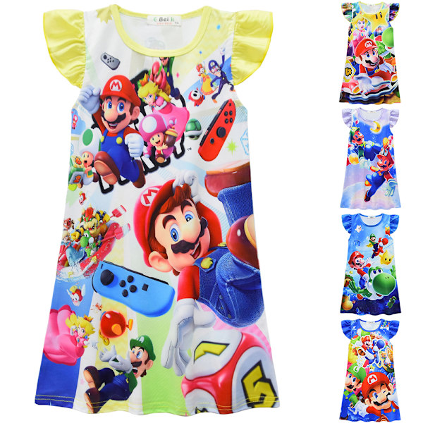 Super Mario Cartoon Nightgown arn Girls Nightwear Yöpaita B 7-8 Years