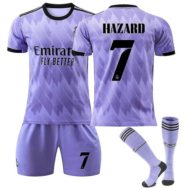 Hazard #7 Jersey Galacticos Real adrid 22/23 fotballdraktersett M