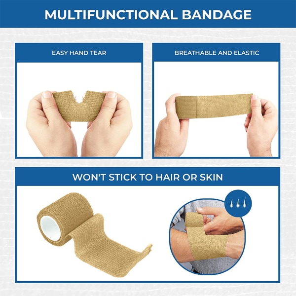 Självhäftande non-woven bandage - Sport elastiskt bandage för Skin color