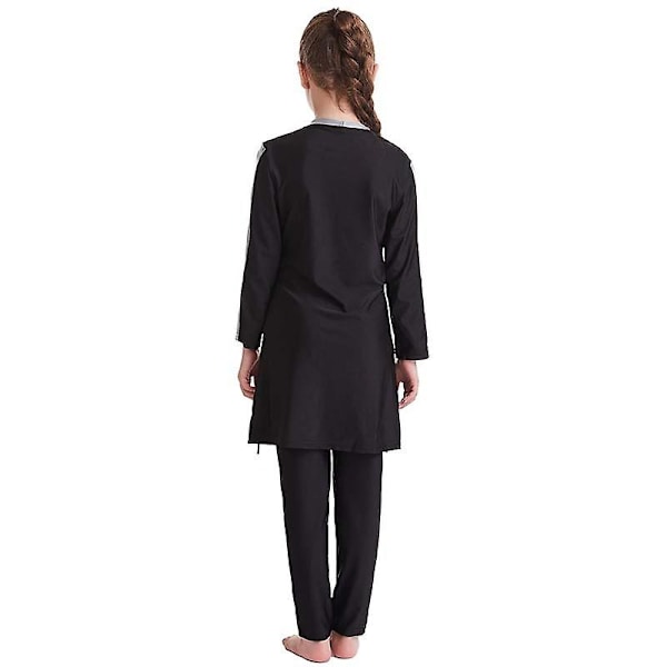 Muslimsk tjej simdräkt Barn Modest Beach Baddräkt Baddräkt Islamisk Burkini Grey 14-15 Years