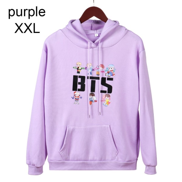 BTS Hoodies Fall Sweatshirts PURPURA purple XXL