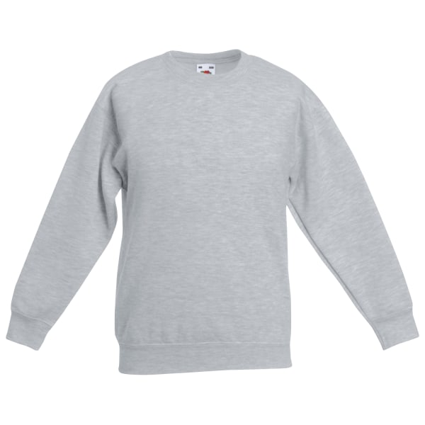 Fruit Of The Loom Kids Unisex Classic 80/20 Set-In Sweatshirt ( Heather Grey 14-15