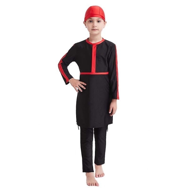 Muslimityttöjen uimapuvut, lapset vaatimaton rantauimapuku uimapuku islamilainen burkini Red 14-15 Years