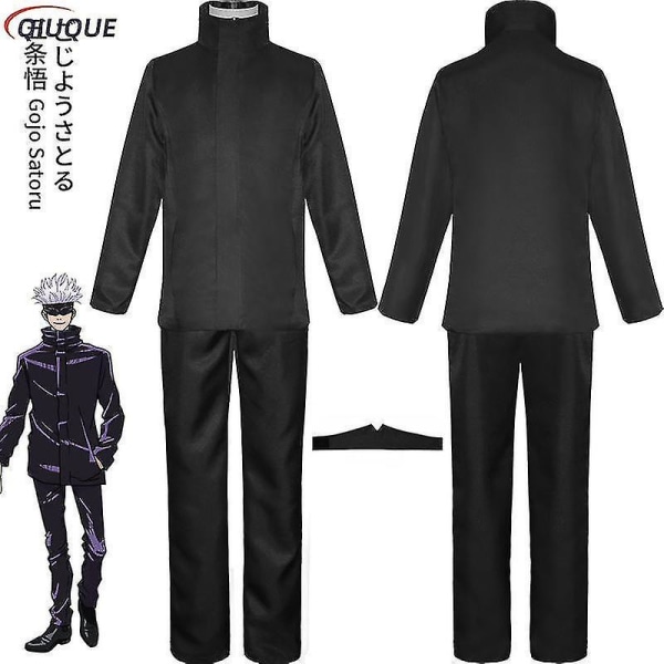 Anime Jujutsu Kaisen Gojo Satoru Cosplay Kostym Toppar Byxor Eye Patch Halloween Party Män Uniform Wi