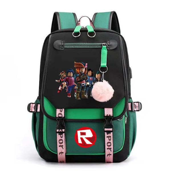 roblox reppu lasten reput reppu USB-liitännällä 1kpl grön