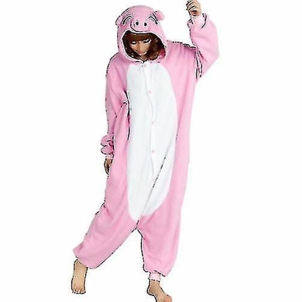 Halloween Unisex Onesie Kigurumi Fancy Dress Kostume Hættetrøjer Pyjamas Sleep Wear-9-1 - Perfet Pink Pig Pink Pig L for 170-180cm