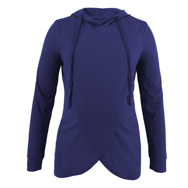 Ensfarvet skjorte til ammende kvinder Navy Blue XL