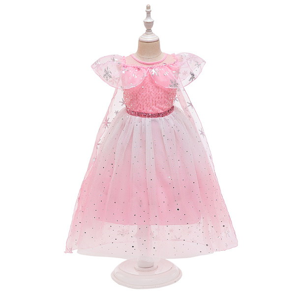 Prinsessan Elsa Kostym för barn Halloween Party Cosplay klänning Julkarneval   cm Pink 150