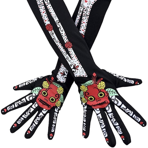 Ghost Pattern Cosplay Handskar Halloween dekorativ polyesterdräkt