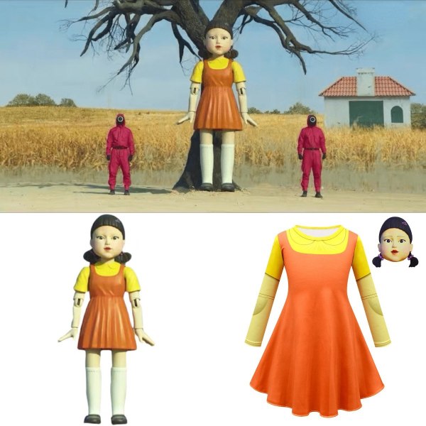 Nyt blækspruttespil Cosplay tøjmaske børn/voksne cosplay kostumer Adult dress&mask (L)