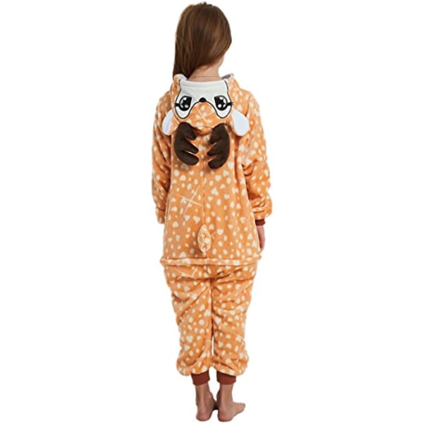 Fleece barn tiger onesie pyjamas jul halloween djur cosplay pyjamas kostym Sika rådjur 120 yards