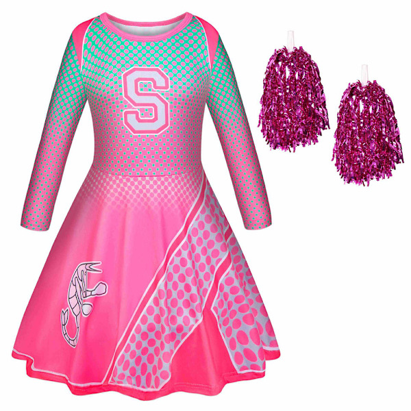Lasten elokuva Cheerleader-mekko Disney Zombies-2 -hahmon asu 130cm