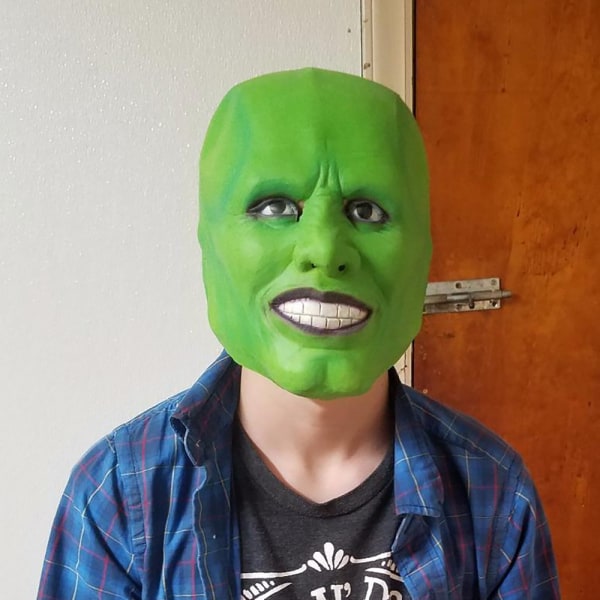Deluxe Grön Mask Latex Full Head Jim Carrey Fancy Halloween