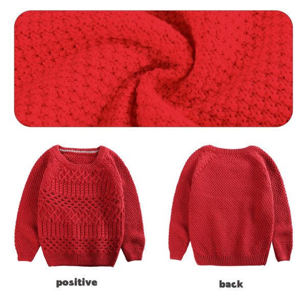 Children's twist autumn and winter sweater red 80cm
