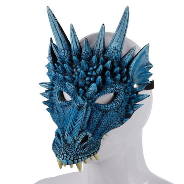 Unisex Halloween 3D Dragon Mask Carnival Cosplay Fancy mekko Red