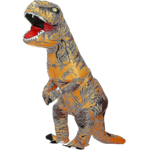 Barn Voksen Dinosaur Oppblåsbare Cosplay Kostymer T-rex Anime Tegneserie Festkjole Kostymer Halloween Kostnad brown