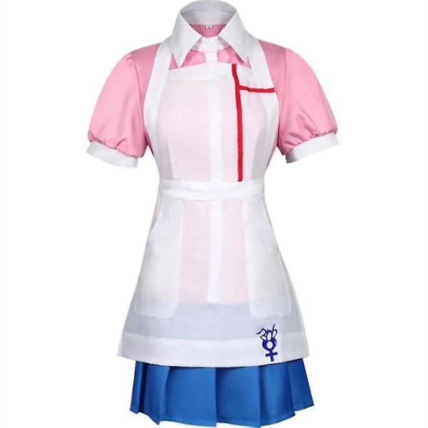 Danganronpa Mikan Tsumiki Anime Uniform Kvinde Kjole Cosplay Kostume Tøj A3