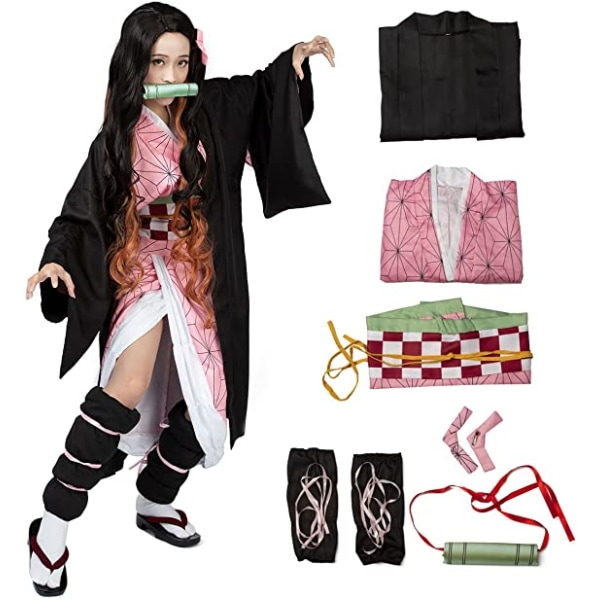 6st Nezuko Demon Slayer Cosplay Kostym Kvinnor Uniform Outfit 3XL