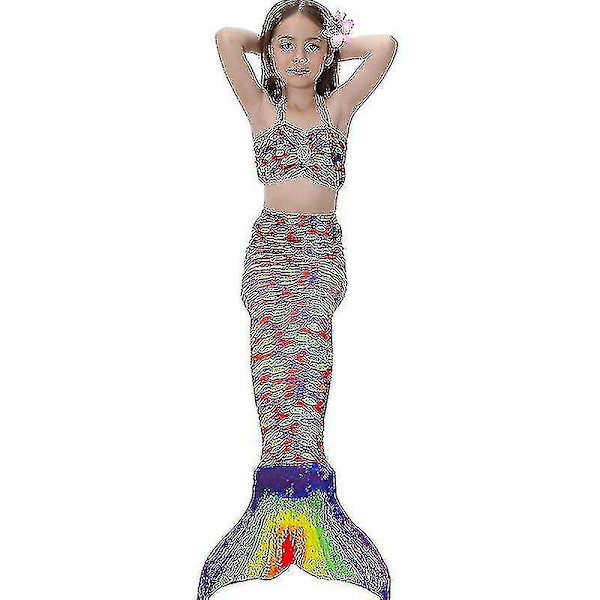 Høykvalitets Barn Jenter Mermaid Tail Bikinidresser Badetøy Badetøy Badetøy colorful