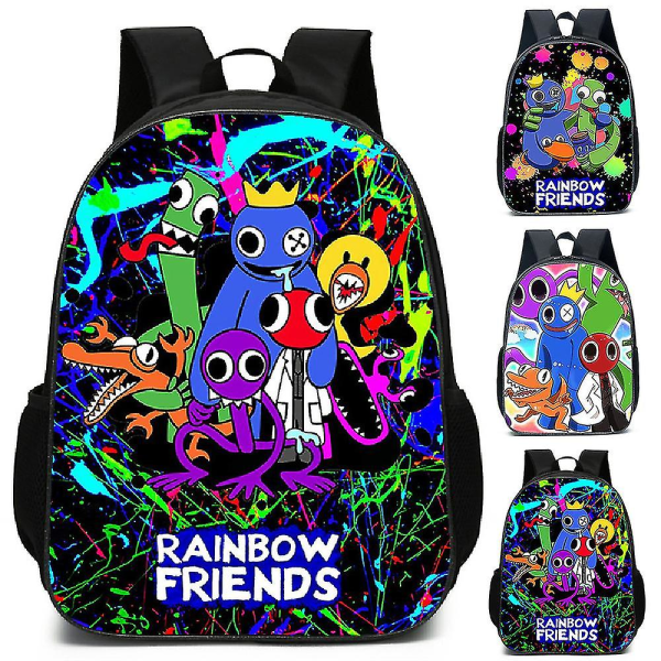 Rainbow Friends Ryggsekk Stor kapasitet Ryggsekk Skolevesker for barn Gutt Jente vY A