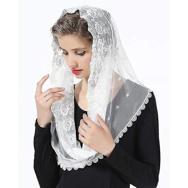 Blomsterblonde slør Hoveddækkende Latin Mass Mantilla
